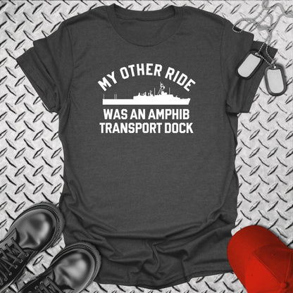 NavyHumor T-Shirt Dark Heather / S My Other Ride Was An LPD (Austin-Class)