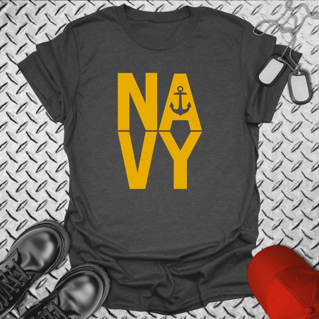 NavyHumor T-Shirt Dark Heather / S Navy - Bold Block T-shirt