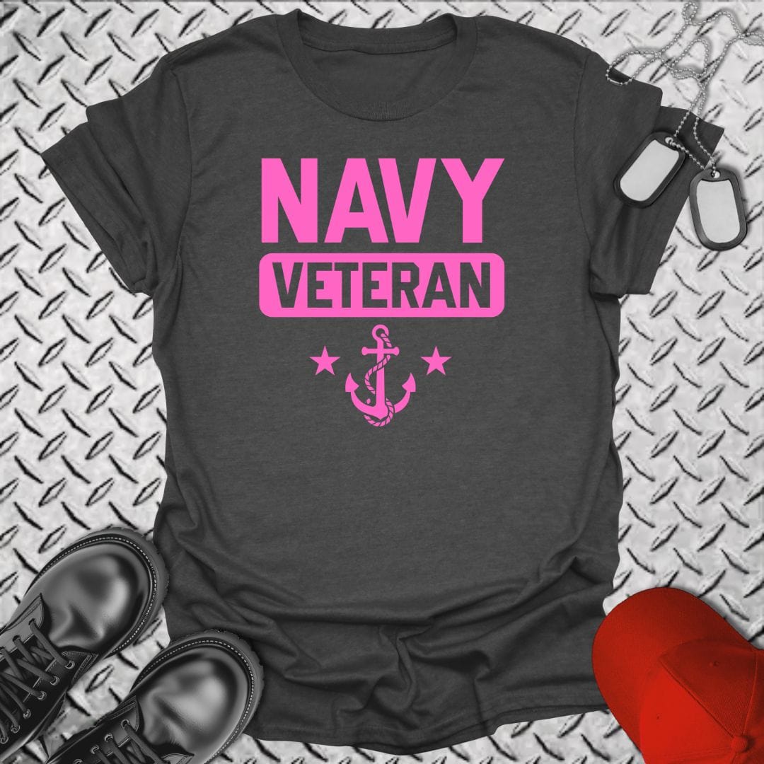 NavyHumor T-Shirt Dark Heather / S Navy Veteran (Pink Edition)  T-shirt
