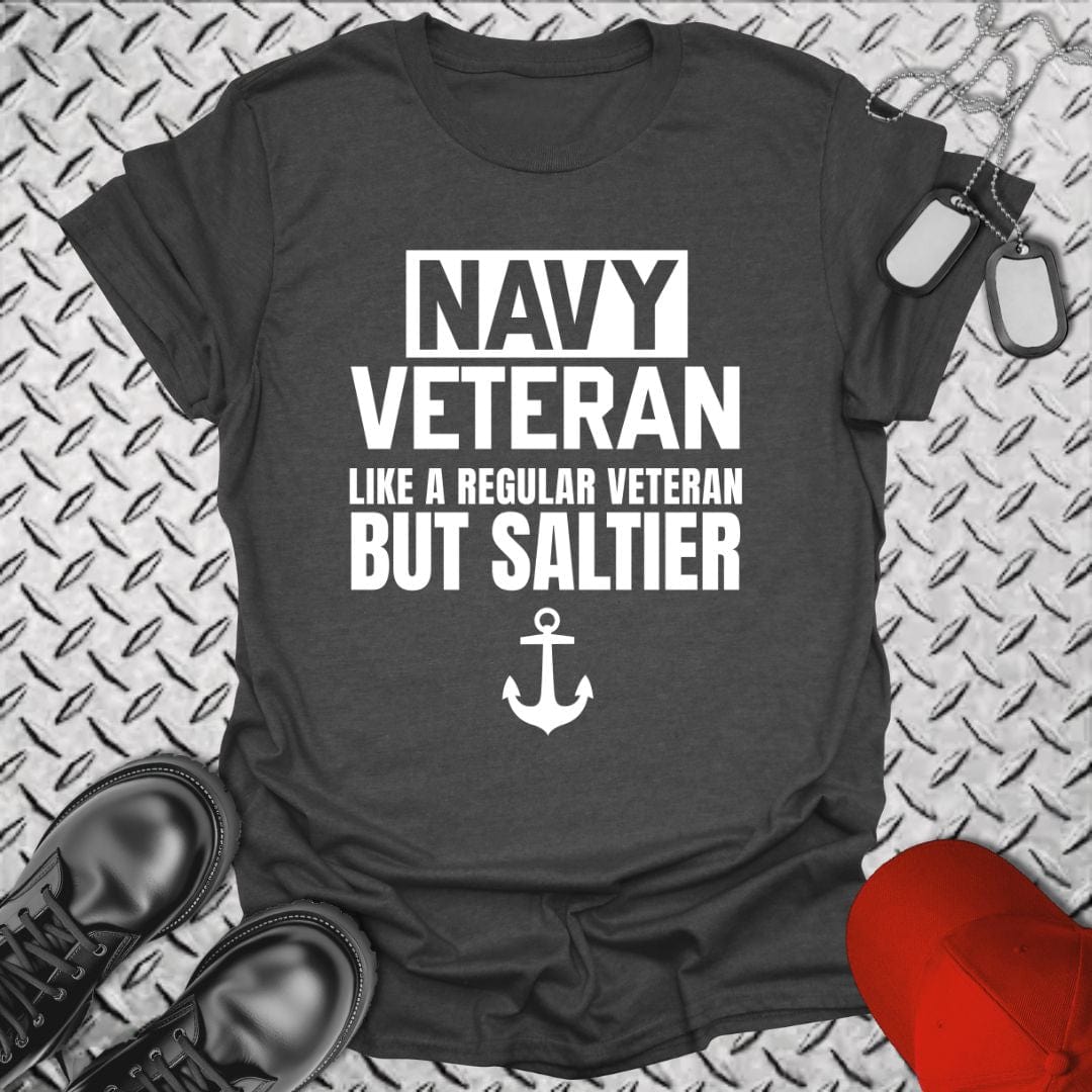 NavyHumor T-Shirt Dark Heather / S Navy Veteran - Saltier T-shirt