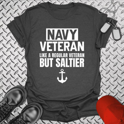 NavyHumor T-Shirt Dark Heather / S Navy Veteran - Saltier T-shirt