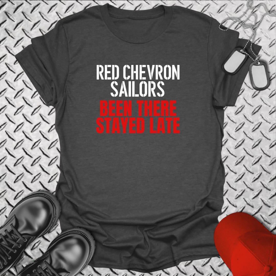 NavyHumor T-Shirt Dark Heather / S Red Chevron Sailors