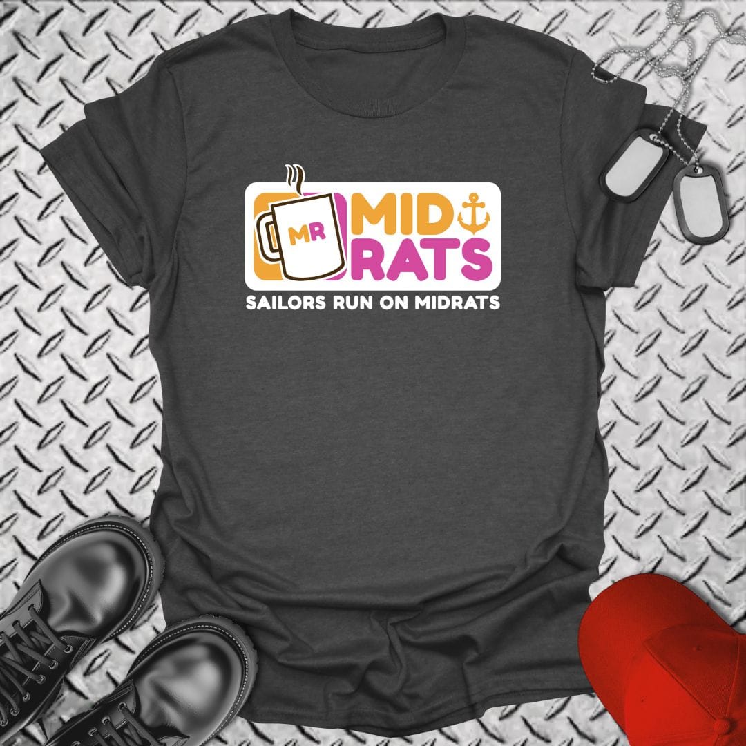 NavyHumor T-Shirt Dark Heather / S Sailors Run On Midrats