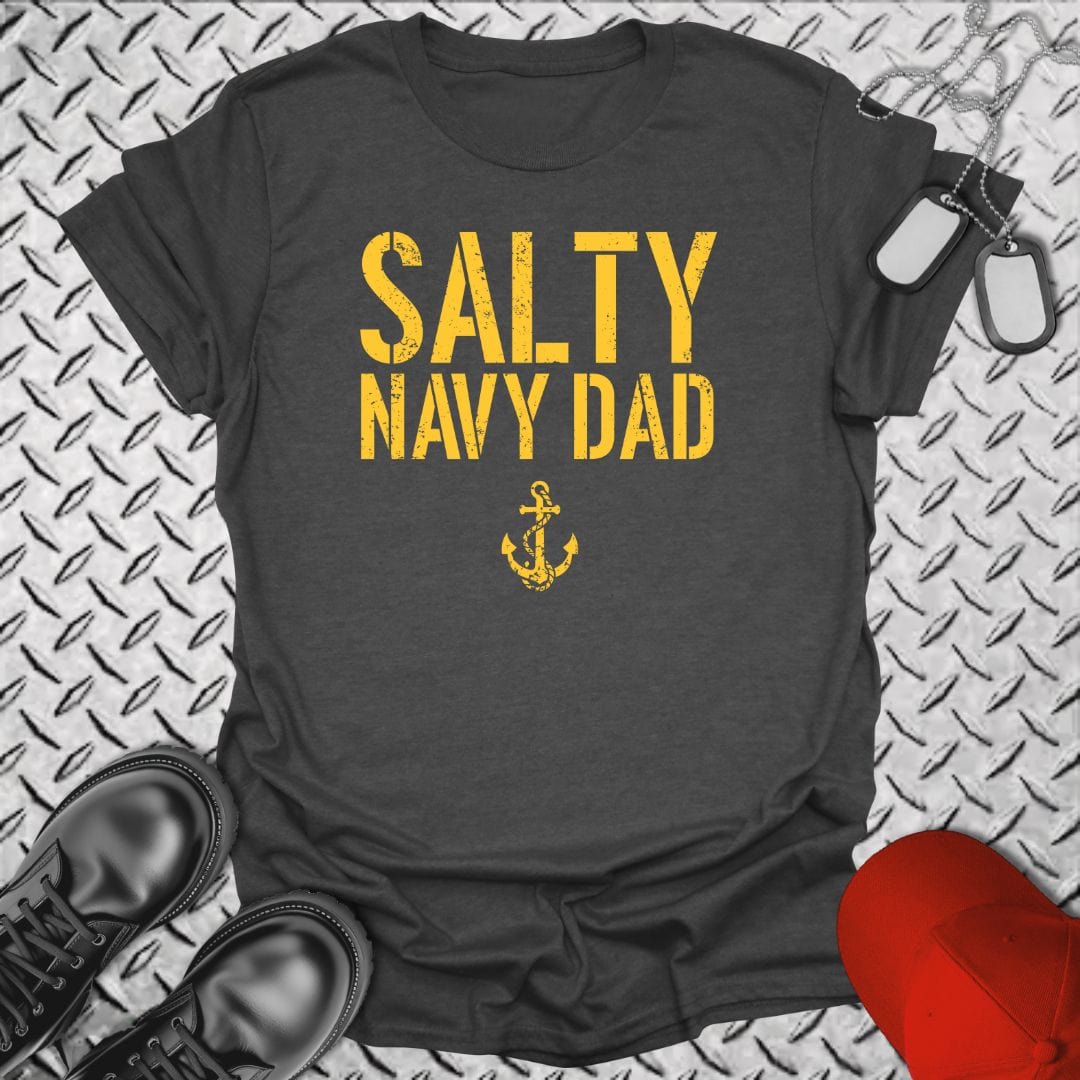 NavyHumor T-Shirt Dark Heather / S Salty Navy Dad T-shirt