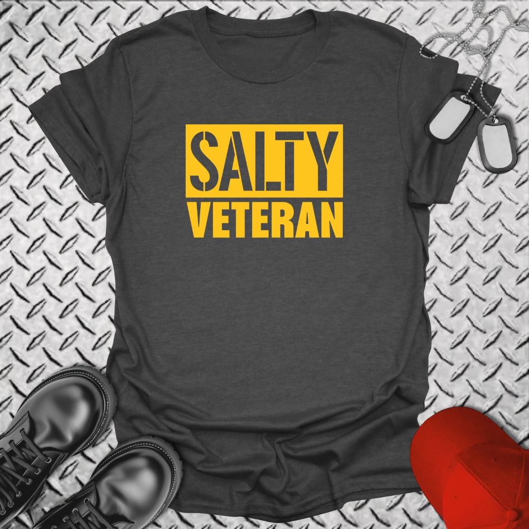 NavyHumor T-Shirt Dark Heather / S Salty Veteran (Block)