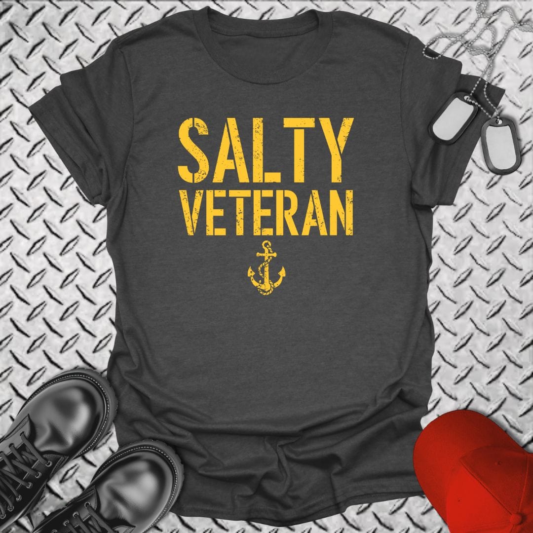 NavyHumor T-Shirt Dark Heather / S Salty Veteran T-shirt