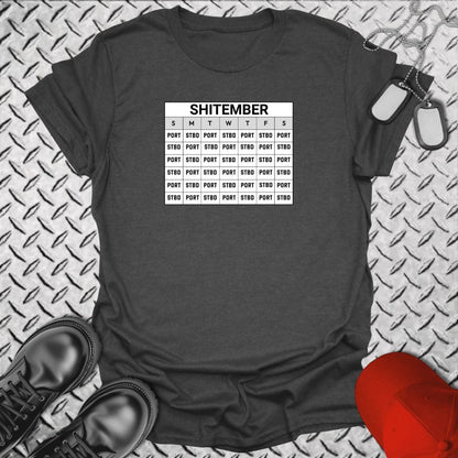 NavyHumor T-Shirt Dark Heather / S SHITEMBER Duty Calendar