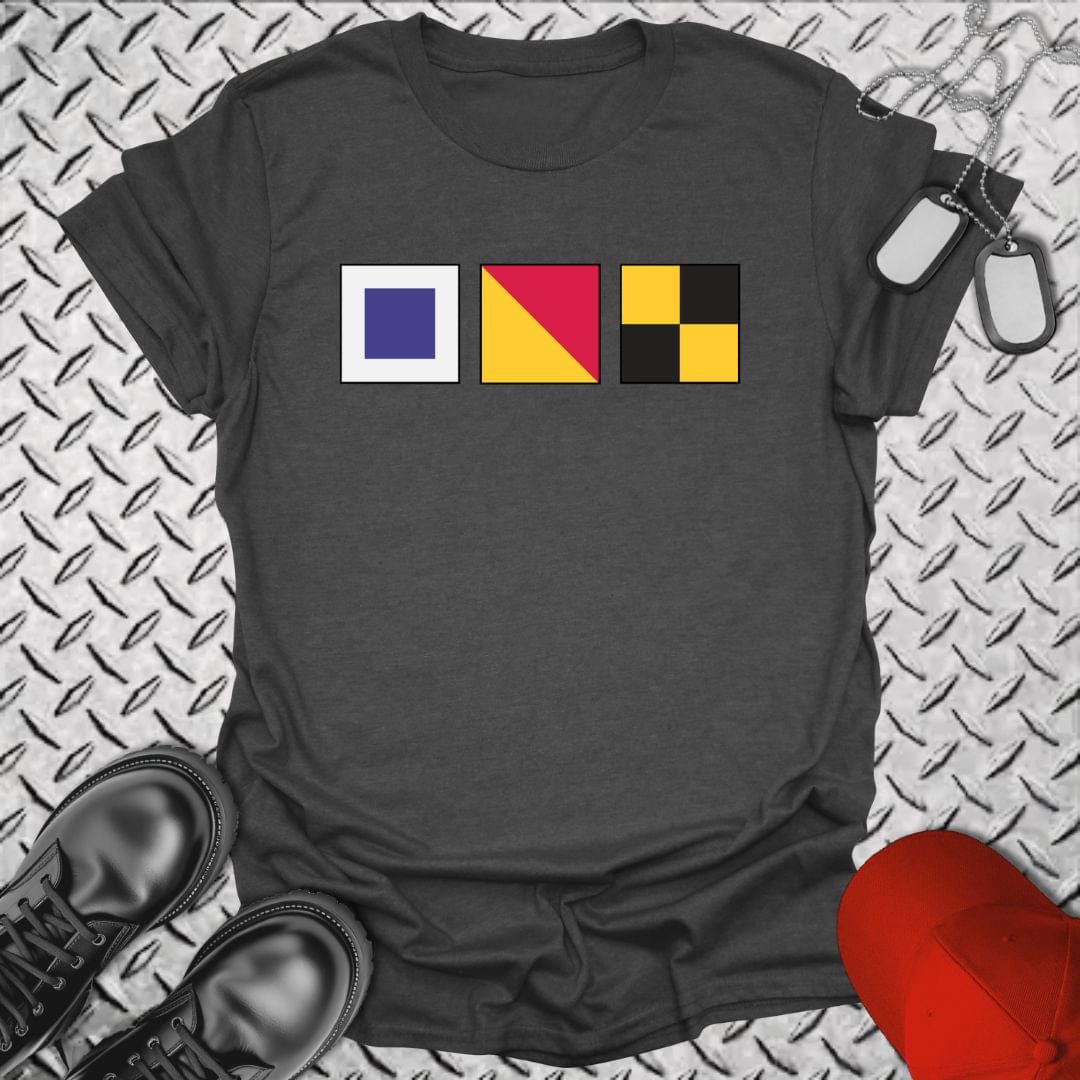 NavyHumor T-Shirt Dark Heather / S SOL- Sh*t Outta Luck Signal Flag