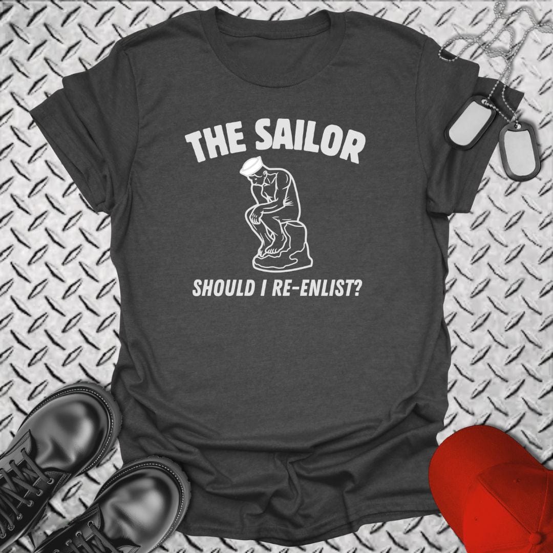 NavyHumor T-Shirt Dark Heather / S The (Sailor) Thinker T-shirt