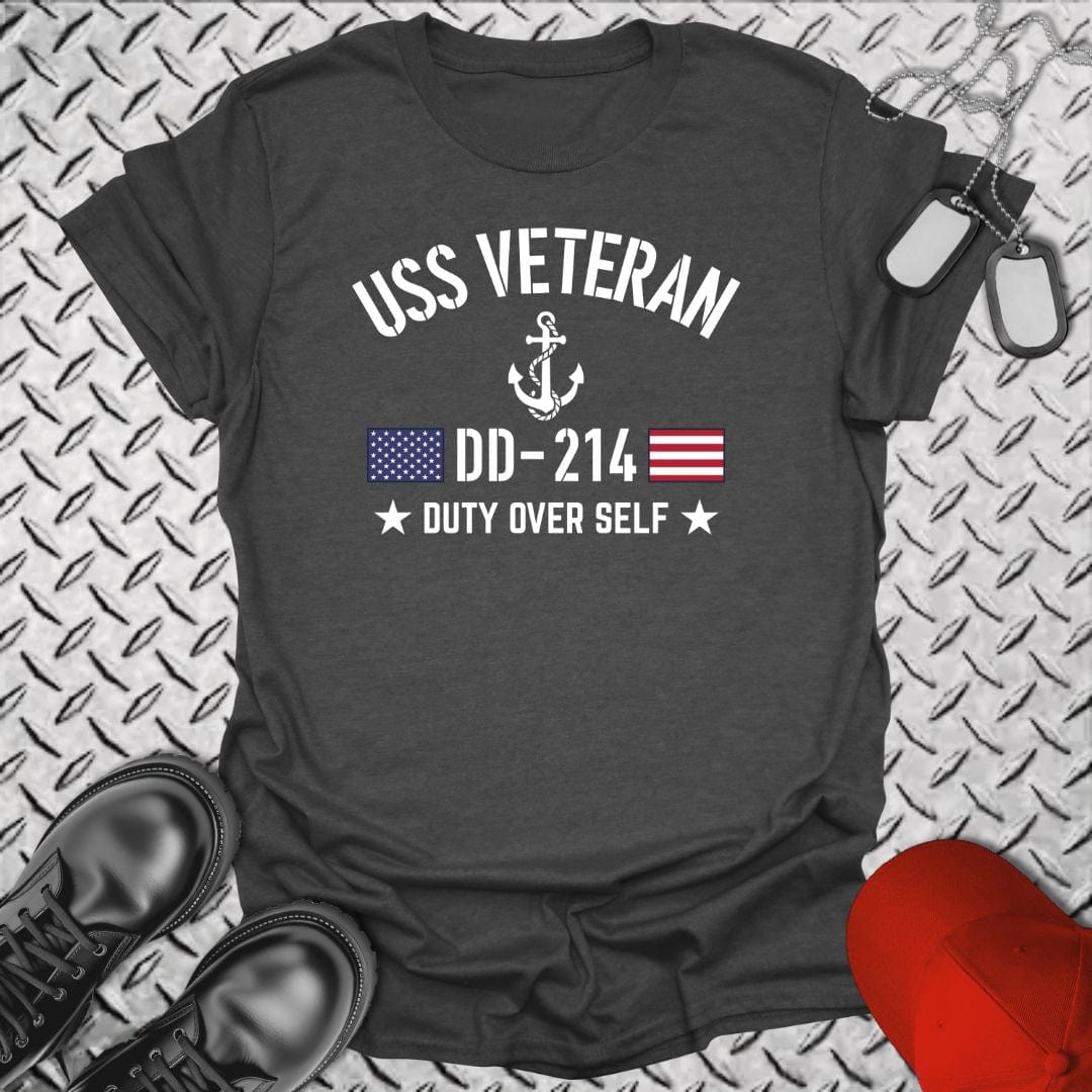NavyHumor T-Shirt Dark Heather / S USS Veteran - Duty Over Self T-shirt
