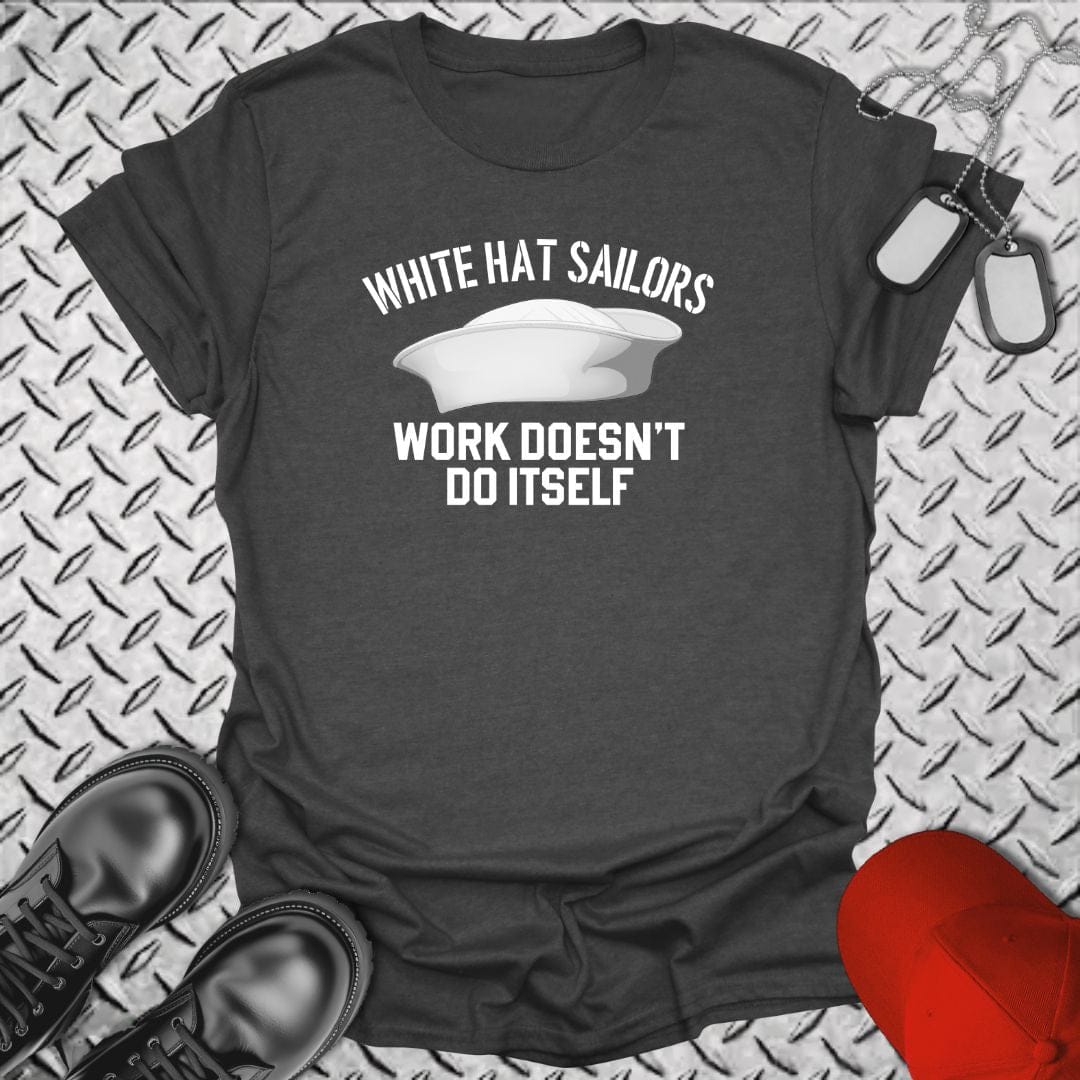 NavyHumor T-Shirt Dark Heather / S White Hat Sailors
