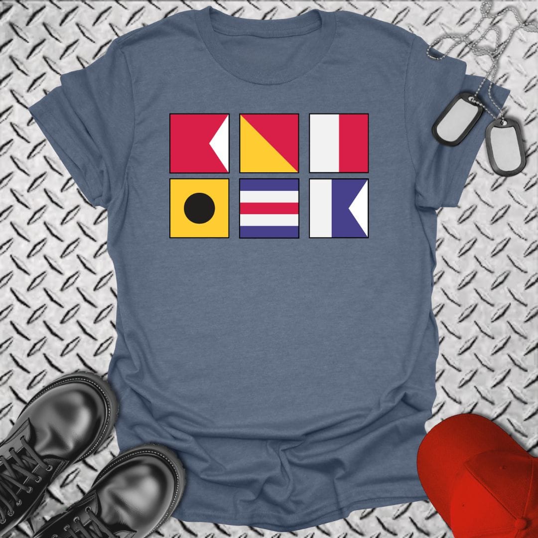 NavyHumor T-Shirt Heather Indigo / S BOHICA - Bend Over... Signal Flag