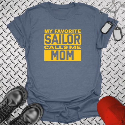 NavyHumor T-Shirt Heather Indigo / S Calls Me Mom