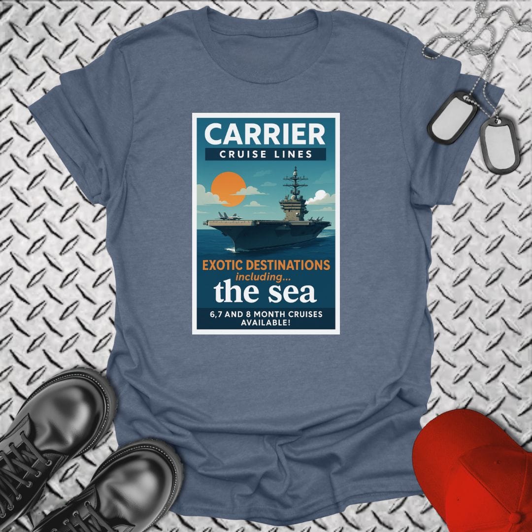 NavyHumor T-Shirt Heather Indigo / S Carrier Cruise Lines T-shirt
