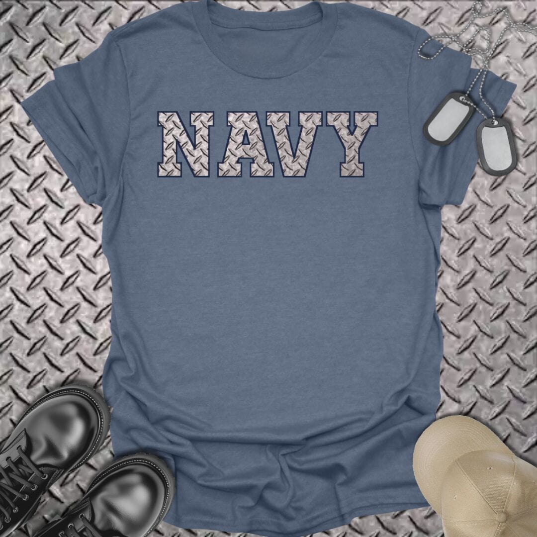 NavyHumor T-Shirt Heather Indigo / S Deck Plate Navy T-shirt