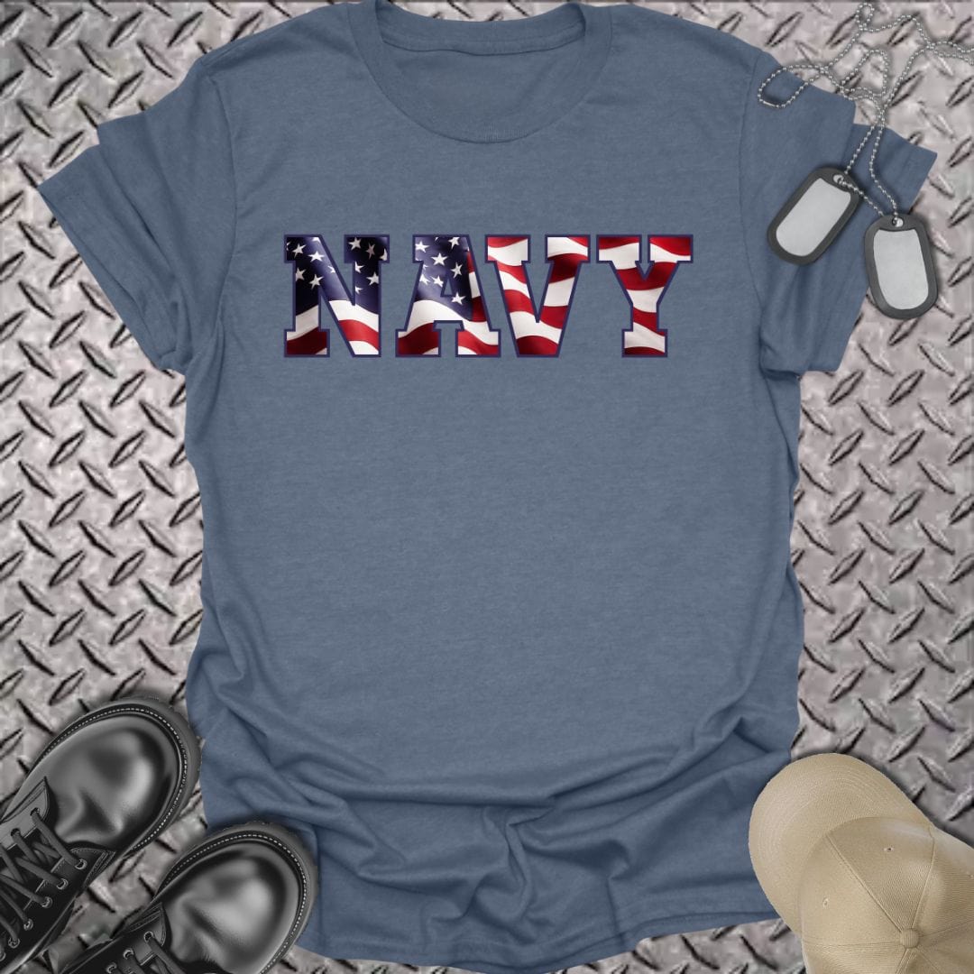 NavyHumor T-Shirt Heather Indigo / S Flag Navy T-shirt