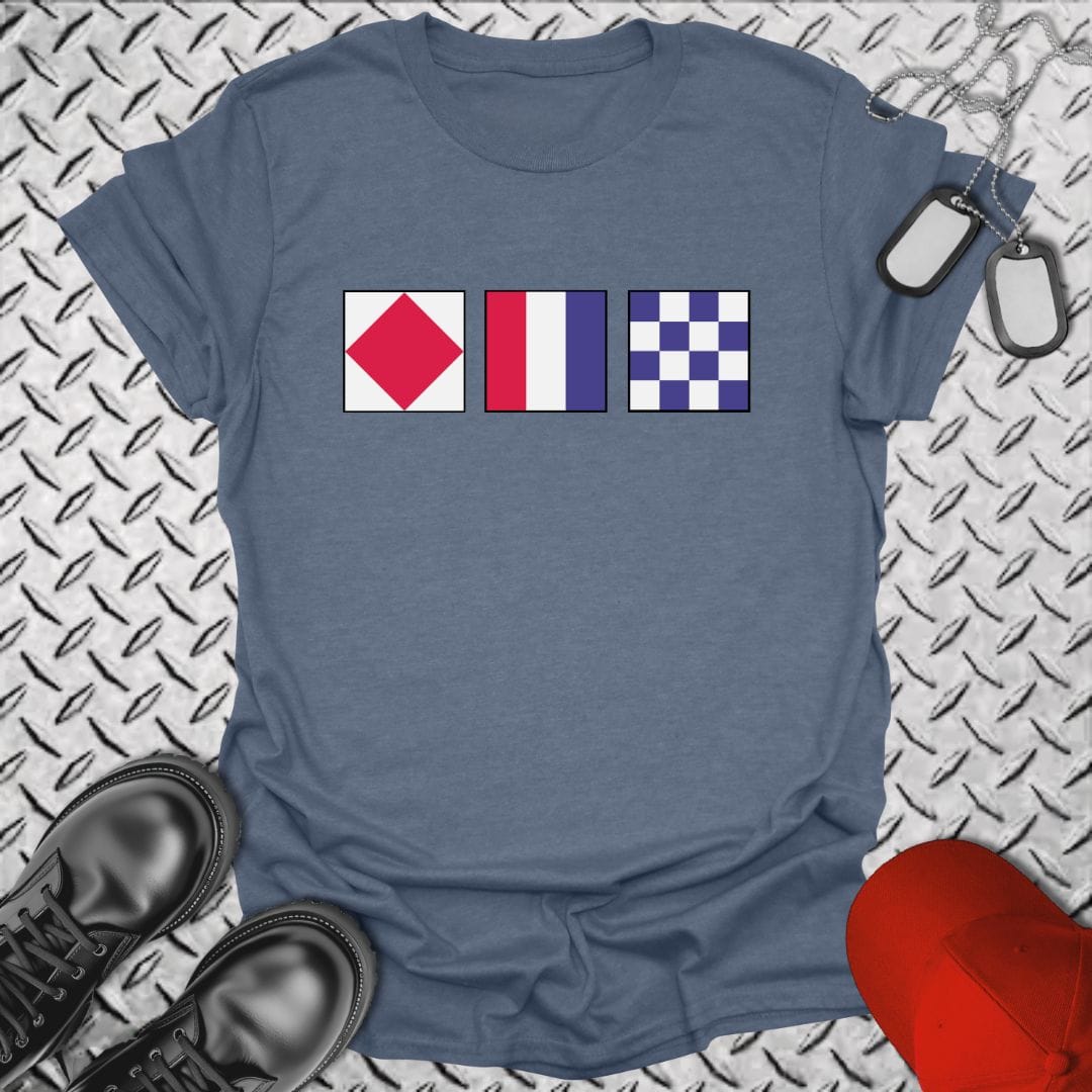 NavyHumor T-Shirt Heather Indigo / S FTN Signal Flag T-shirt