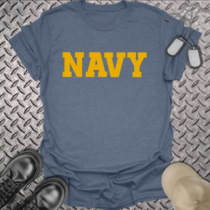 NavyHumor T-Shirt Heather Indigo / S Gold Navy T-shirt