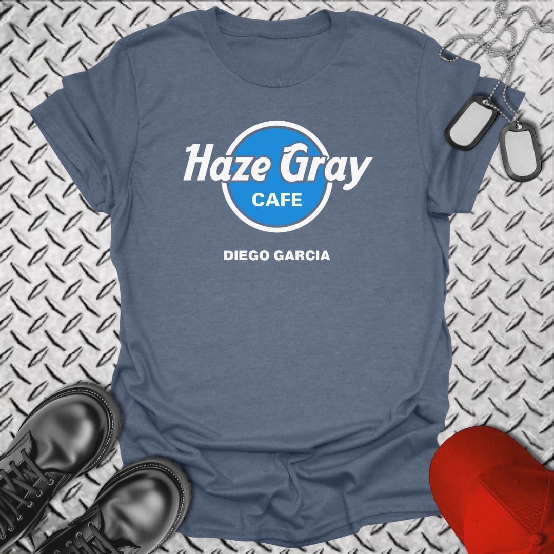 NavyHumor T-Shirt Heather Indigo / S Haze Gray Cafe - Diego Garcia T-shirt