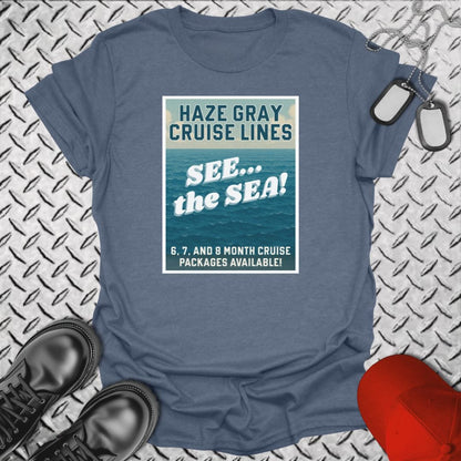 NavyHumor T-Shirt Heather Indigo / S Haze Gray Cruise Lines