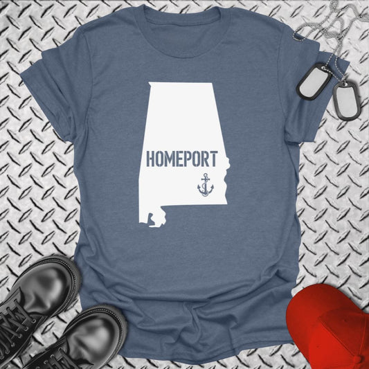NavyHumor T-Shirt Heather Indigo / S Homeport Alabama T-shirt