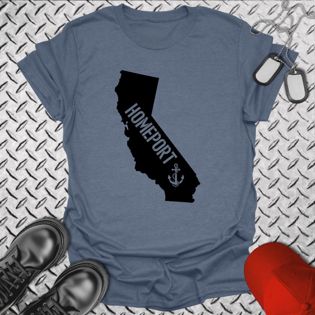 NavyHumor T-Shirt Heather Indigo / S Homeport California T-shirt