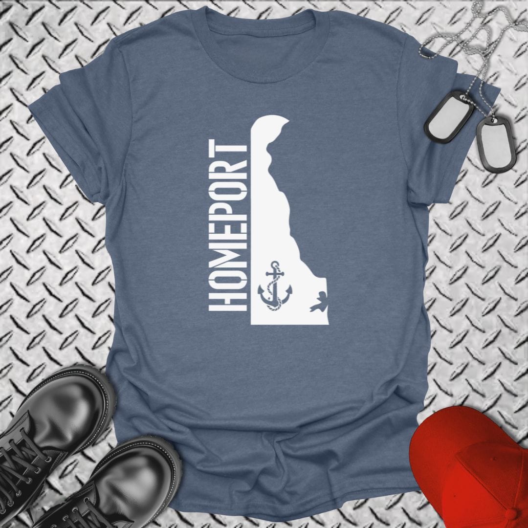 NavyHumor T-Shirt Heather Indigo / S Homeport Delaware T-shirt