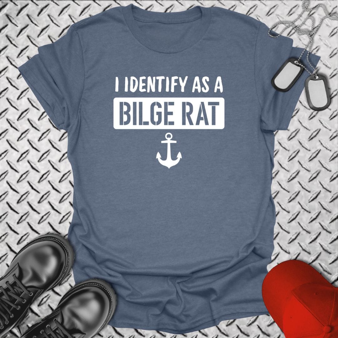 NavyHumor T-Shirt Heather Indigo / S I Identify as a Bilge Rat T-shirt