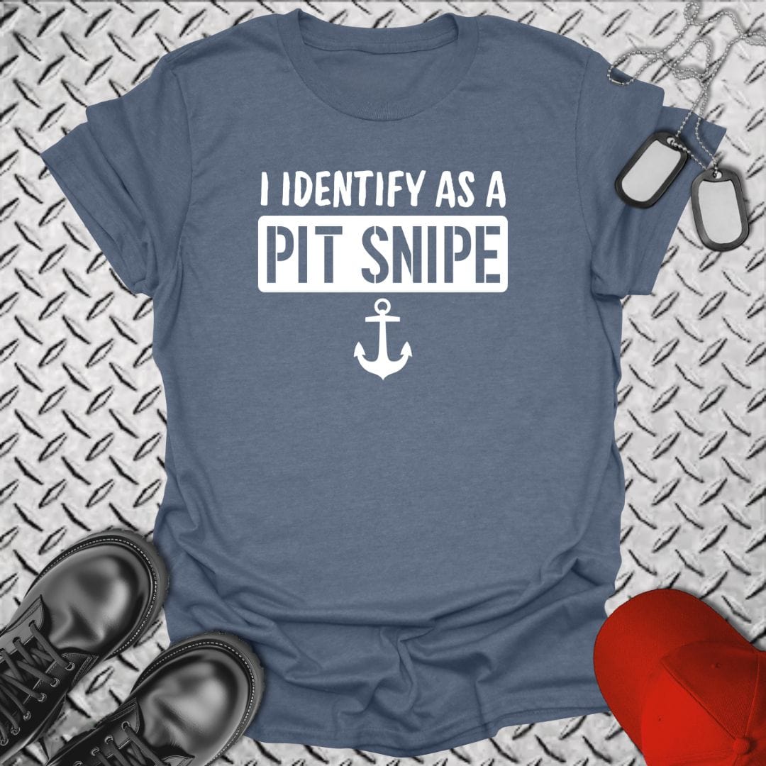 NavyHumor T-Shirt Heather Indigo / S I Identify as a Pit Snipe T-shirt