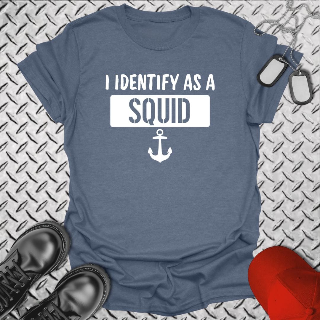 NavyHumor T-Shirt Heather Indigo / S I Identify as a Squid T-shirt