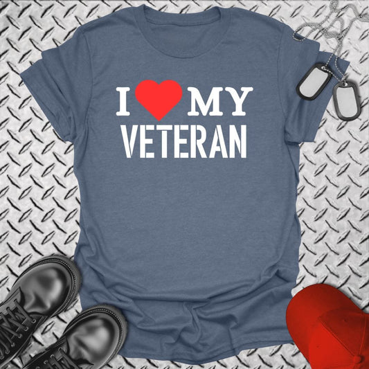 NavyHumor T-Shirt Heather Indigo / S I Love My Veteran T-shirt