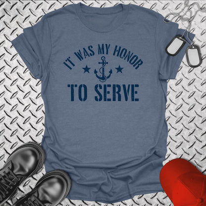 NavyHumor T-Shirt Heather Indigo / S It Was My Honor - Anchor T-shirt