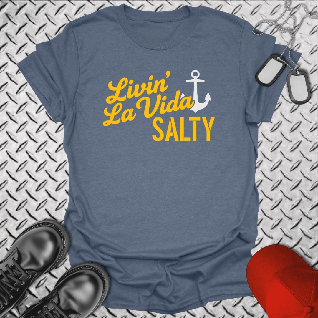 NavyHumor T-Shirt Heather Indigo / S Livin' La Vida Salty T-shirt