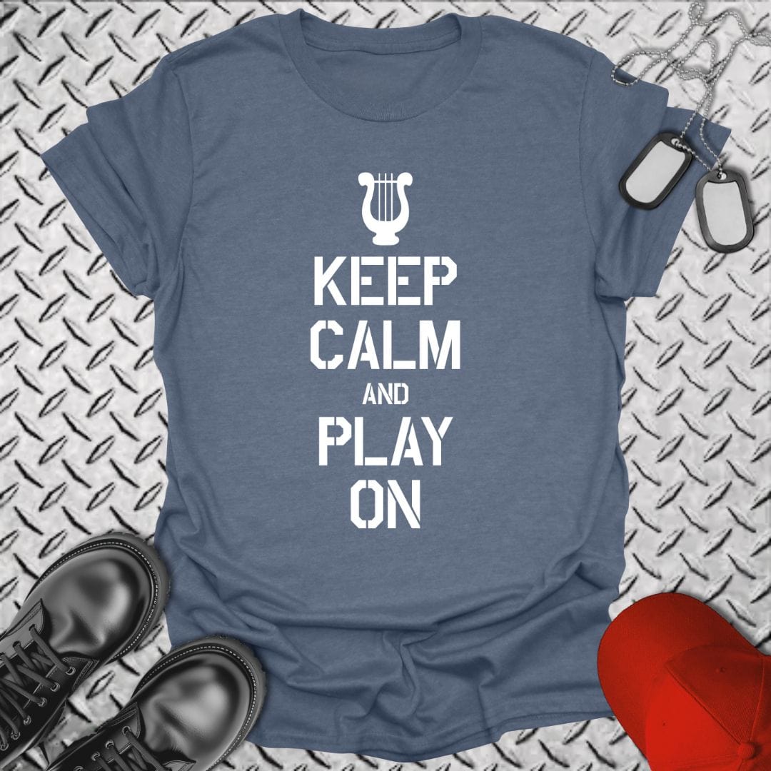 NavyHumor T-Shirt Heather Indigo / S MU - Keep Calm and Play On T-shirt