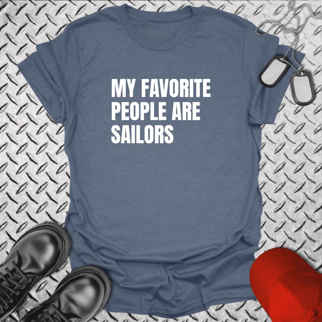 NavyHumor T-Shirt Heather Indigo / S My Favorite People Are Sailors