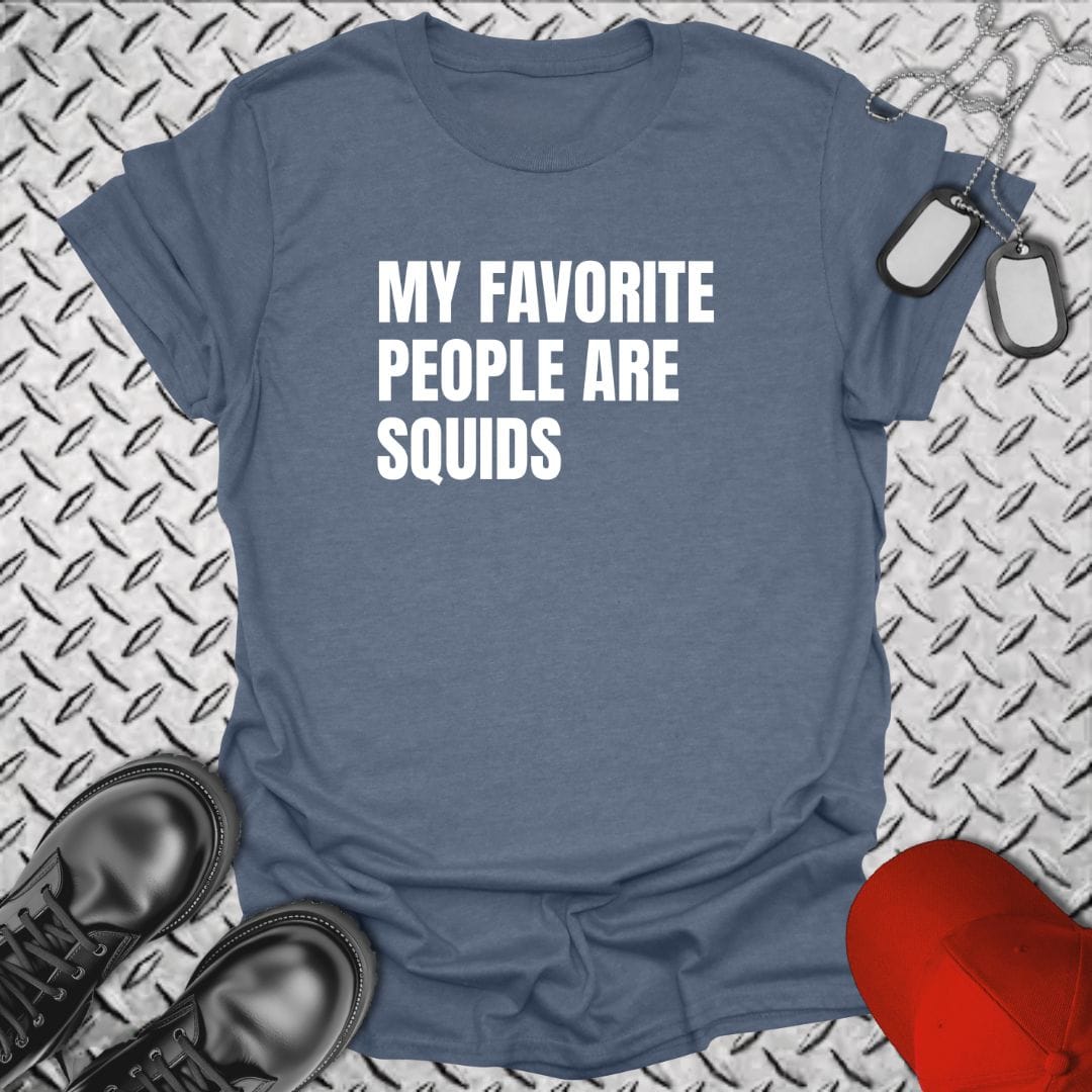 NavyHumor T-Shirt Heather Indigo / S My Favorite People Are Squids