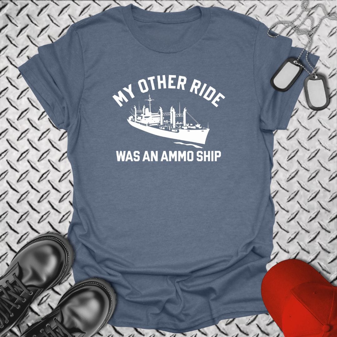 NavyHumor T-Shirt Heather Indigo / S My Other Ride Was An Ammo Ship