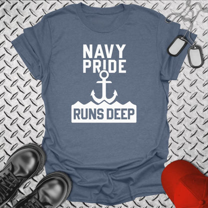 NavyHumor T-Shirt Heather Indigo / S Navy Pride Runs Deep T-shirt