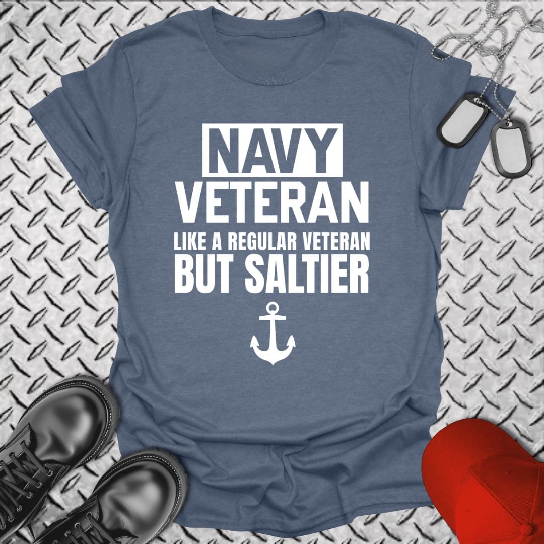 NavyHumor T-Shirt Heather Indigo / S Navy Veteran - Saltier T-shirt
