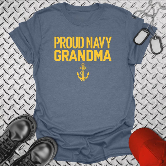 NavyHumor T-Shirt Heather Indigo / S Proud Navy Grandma T-shirt