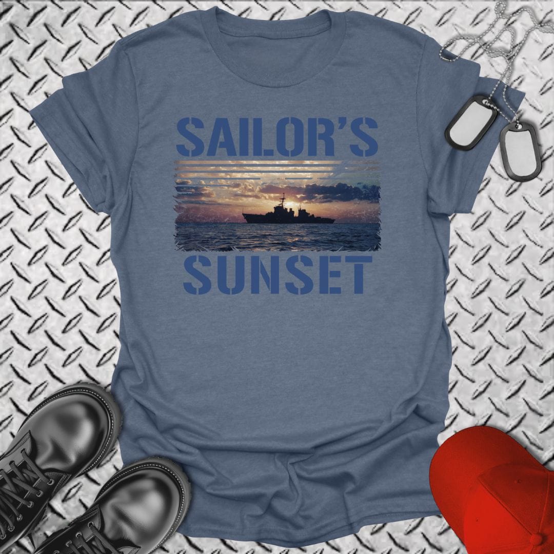 NavyHumor T-Shirt Heather Indigo / S Sailor's Sunset T-shirt