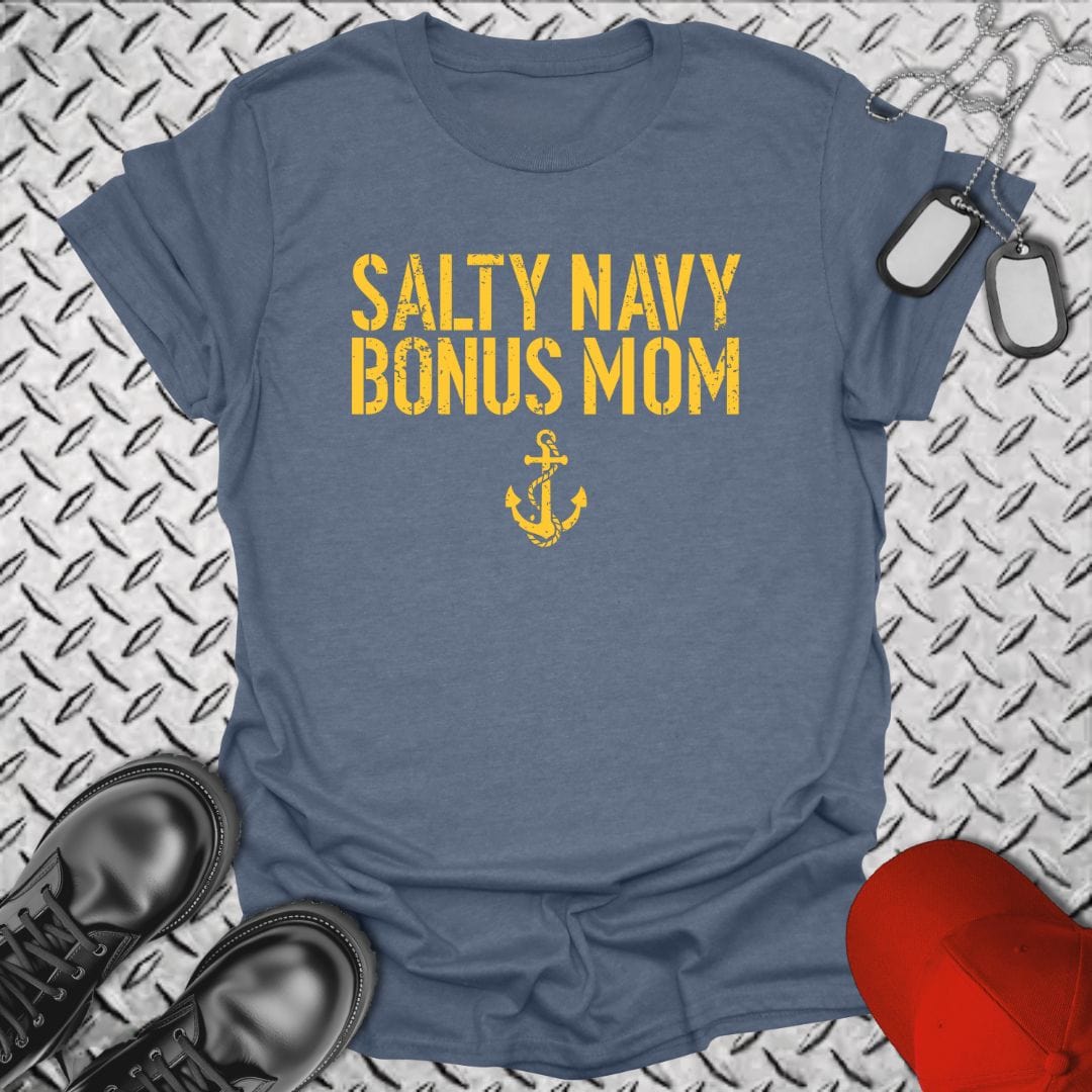 NavyHumor T-Shirt Heather Indigo / S Salty Navy Bonus Mom T-shirt