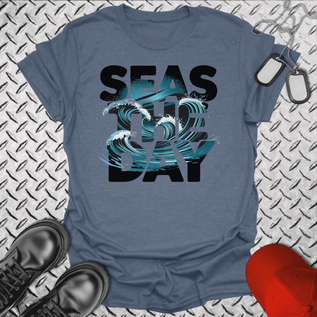 NavyHumor T-Shirt Heather Indigo / S SEAS The Day T-shirt