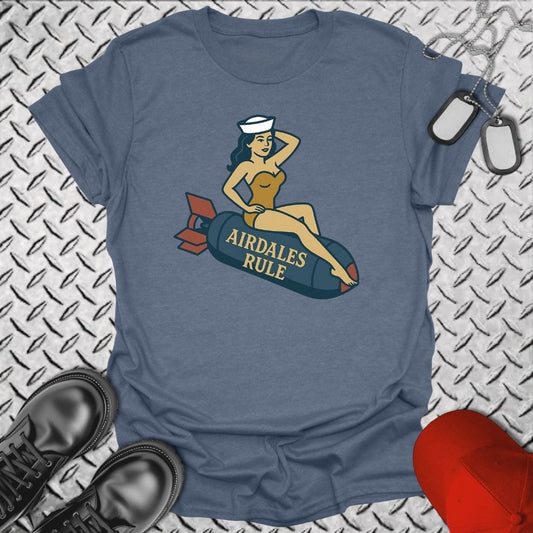 NavyHumor T-Shirt Heather Indigo / S Tattoo - Airdales Rule T-shirt
