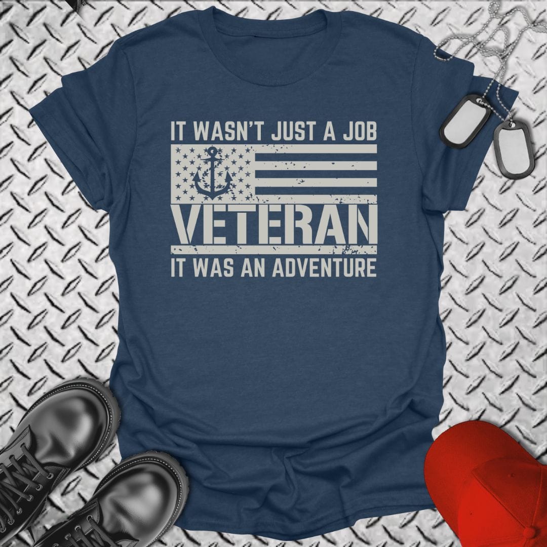 NavyHumor T-Shirt Heather Navy / S Adventure Veteran T-shirt