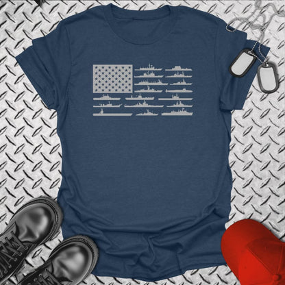 NavyHumor T-Shirt Heather Navy / S American Fleet T-shirt
