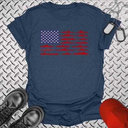 NavyHumor T-Shirt Heather Navy / S American Fleet T-shirt