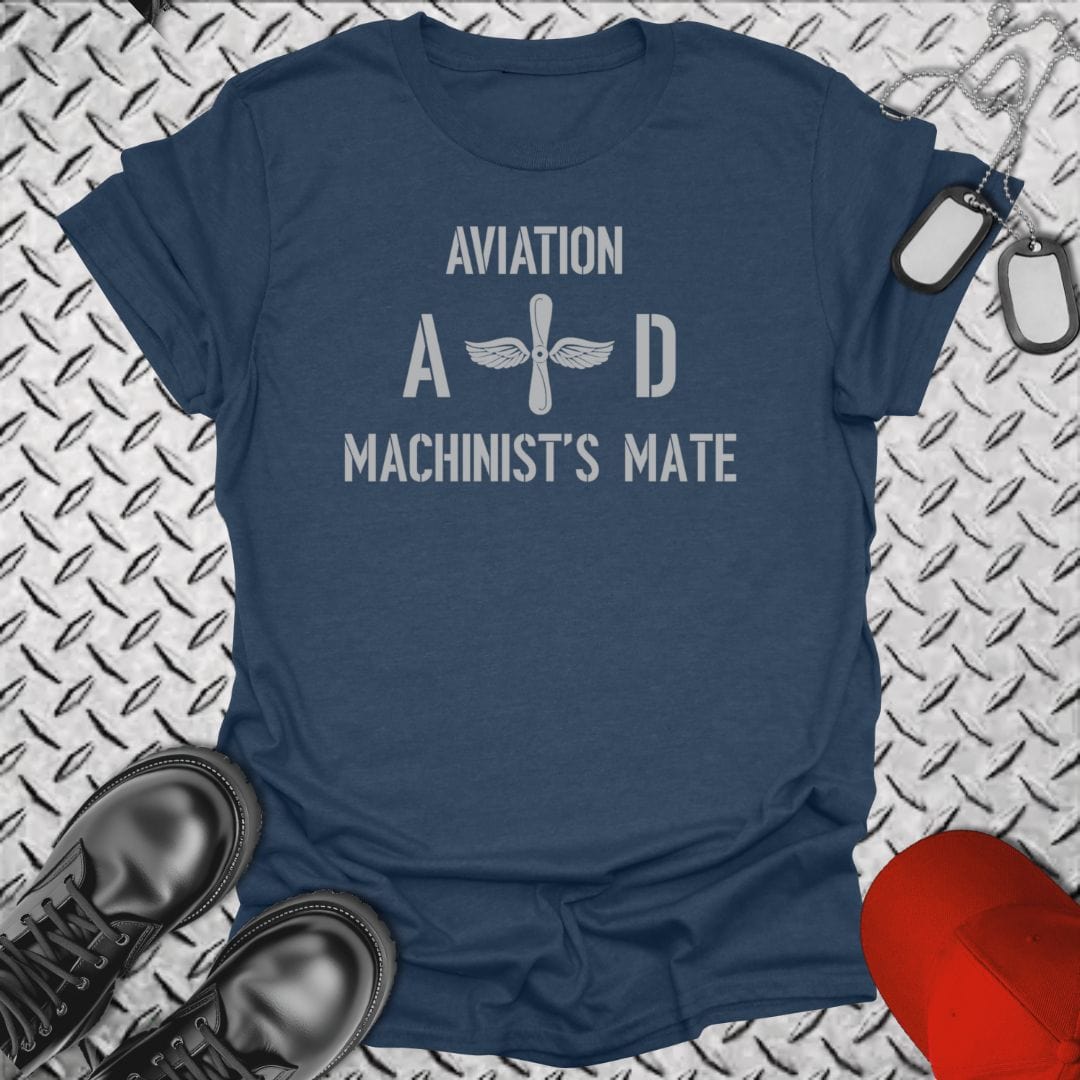 NavyHumor T-Shirt Heather Navy / S Aviation Machinist's Mate (AD) Insignia T-shirt