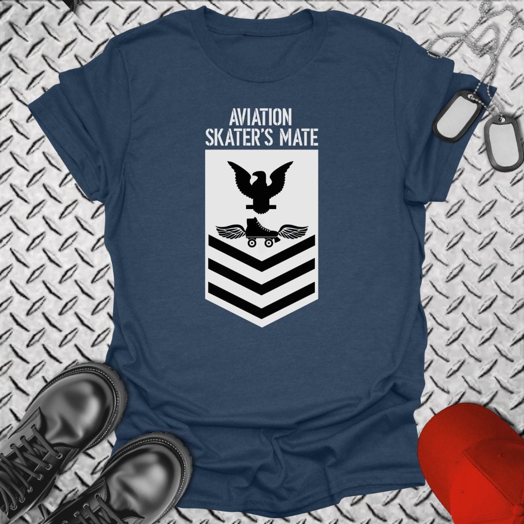 NavyHumor T-Shirt Heather Navy / S Aviation Skater's Mate PO1 T-shirt