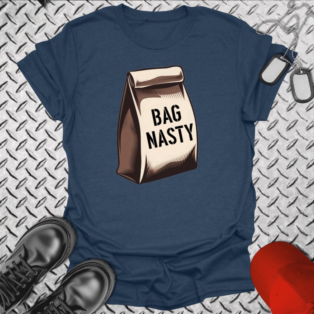 NavyHumor T-Shirt Heather Navy / S Bag Nasty Tshirt